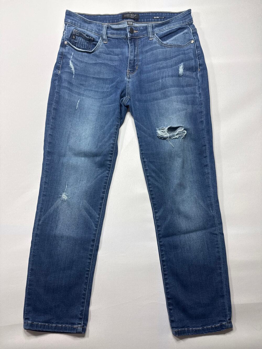 Judy Blue‎ Women's Boyfriend Fit Stretch Blue Jeans - Size 11/30 (31x26.5)